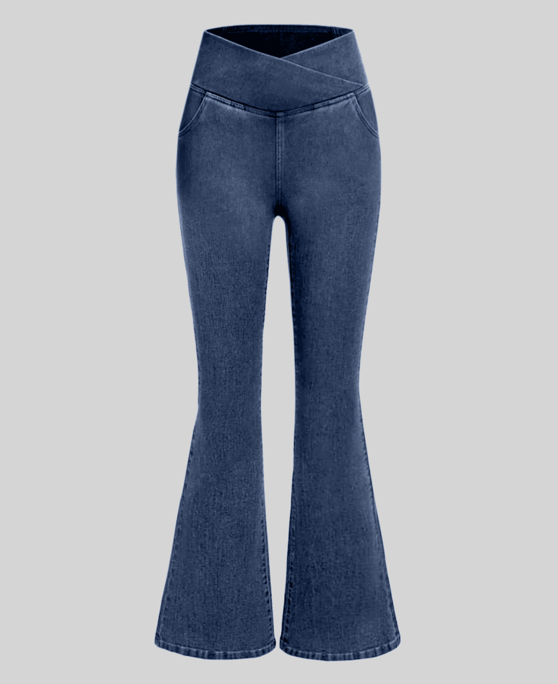 Kit 2 Calças Jeans de Cintura Alta Cruzada
